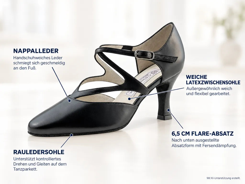 Werner Kern Damen Tanzschuhe Fabiola – Produktinfografik, mit KI-Unterstützung erstellt.