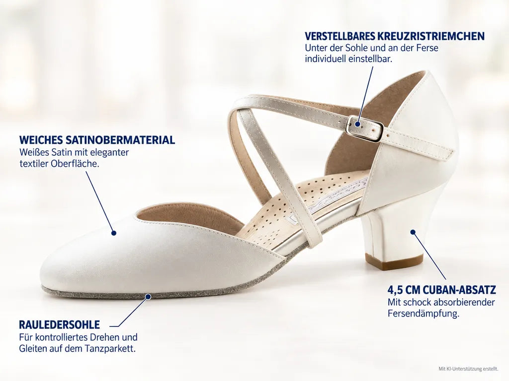 Werner Kern Damen Tanzschuhe Felice 4,5 – Produktinfografik, mit KI-Unterstützung erstellt.