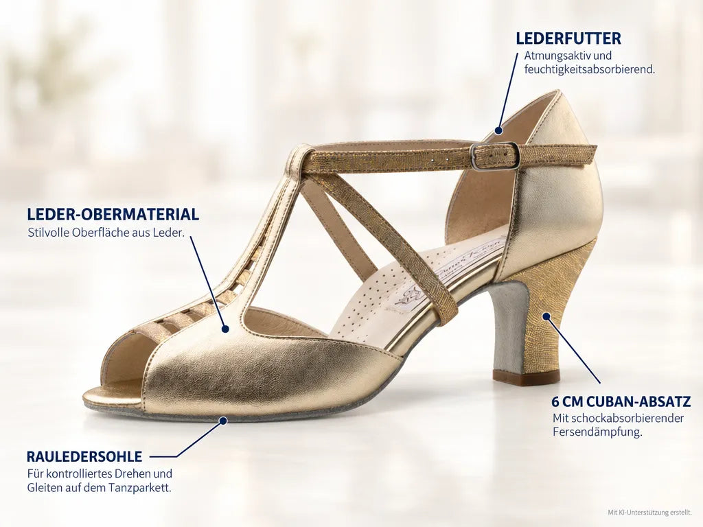 Werner Kern Damen Tanzschuhe Holly – Produktinfografik, mit KI-Unterstützung erstellt.