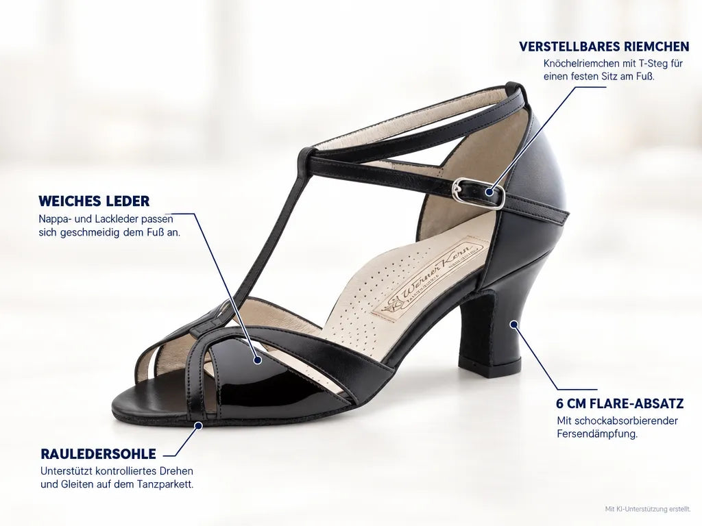 Werner Kern Damen Tanzschuhe Hope – Produktinfografik, mit KI-Unterstützung erstellt.