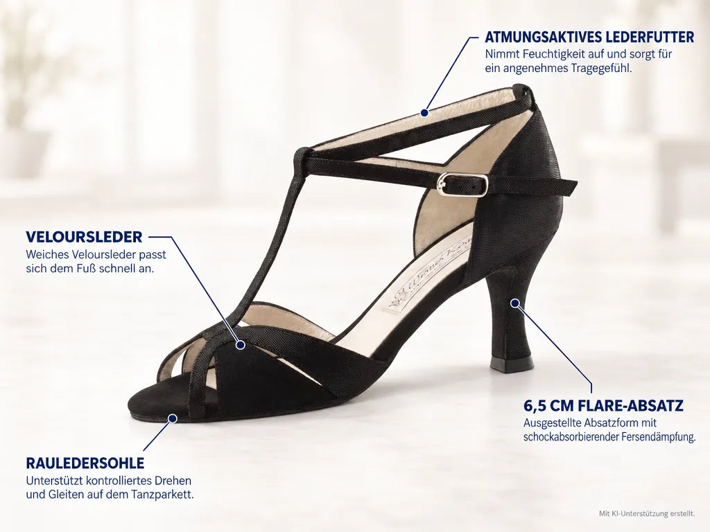 Werner Kern Damen Tanzschuhe Ida – Produktinfografik, mit KI-Unterstützung erstellt.