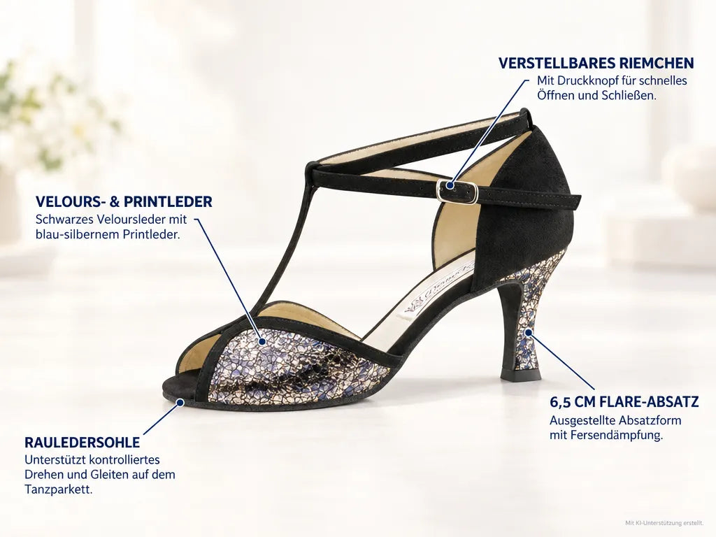 Werner Kern Damen Tanzschuhe Isla – Produktinfografik, mit KI-Unterstützung erstellt.