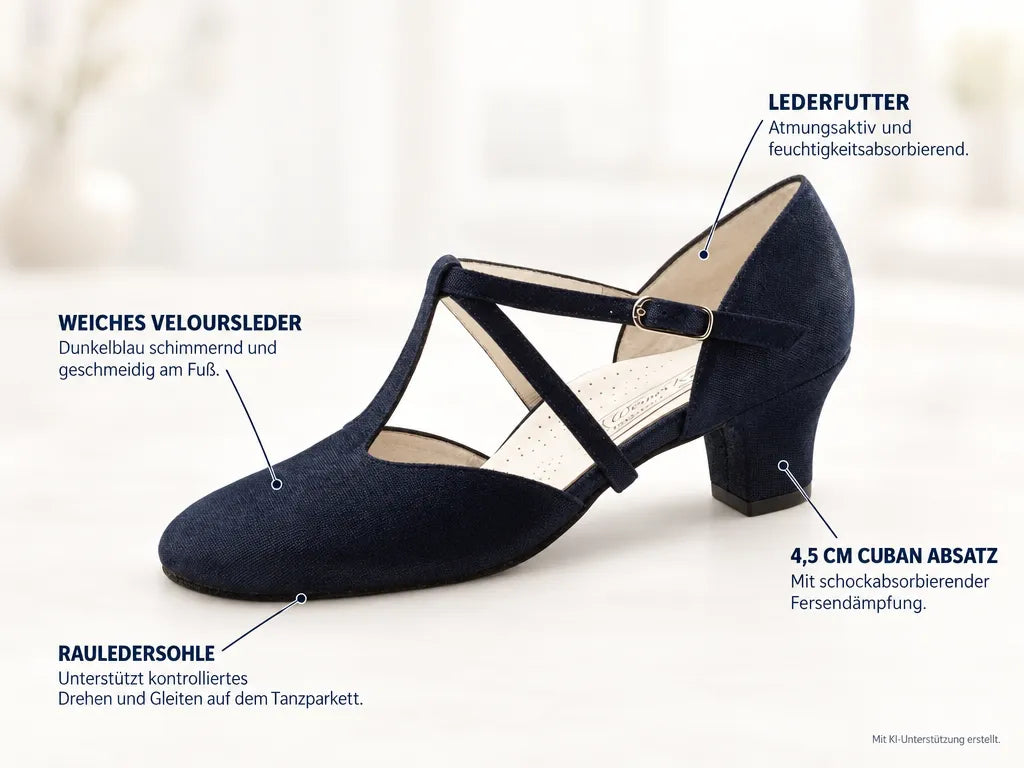 Werner Kern Damen Tanzschuhe Jessie – Produktinfografik, mit KI-Unterstützung erstellt.
