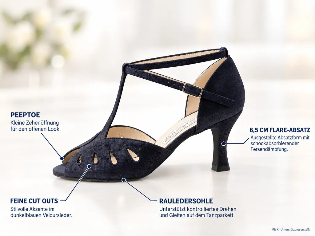 Werner Kern Damen Tanzschuhe Lindsay – Produktinfografik, mit KI-Unterstützung erstellt.