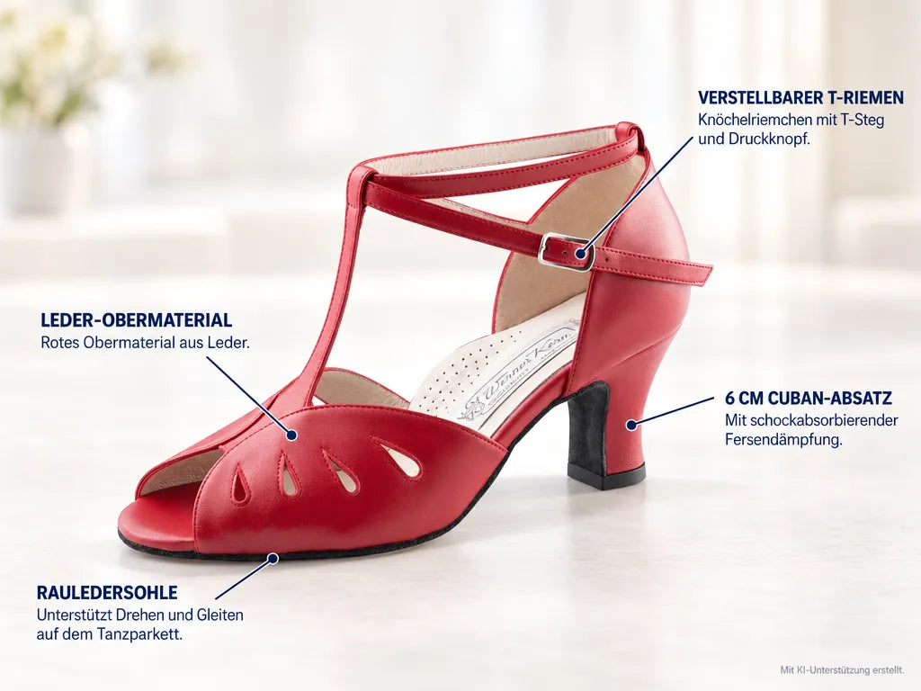Werner Kern Damen Tanzschuhe Lindsay – Produktinfografik, mit KI-Unterstützung erstellt.