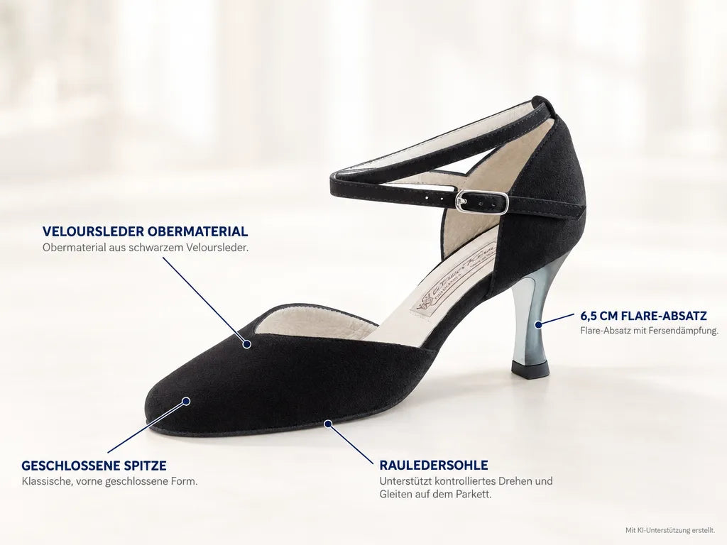Werner Kern Damen Tanzschuhe Melodie – Produktinfografik, mit KI-Unterstützung erstellt.