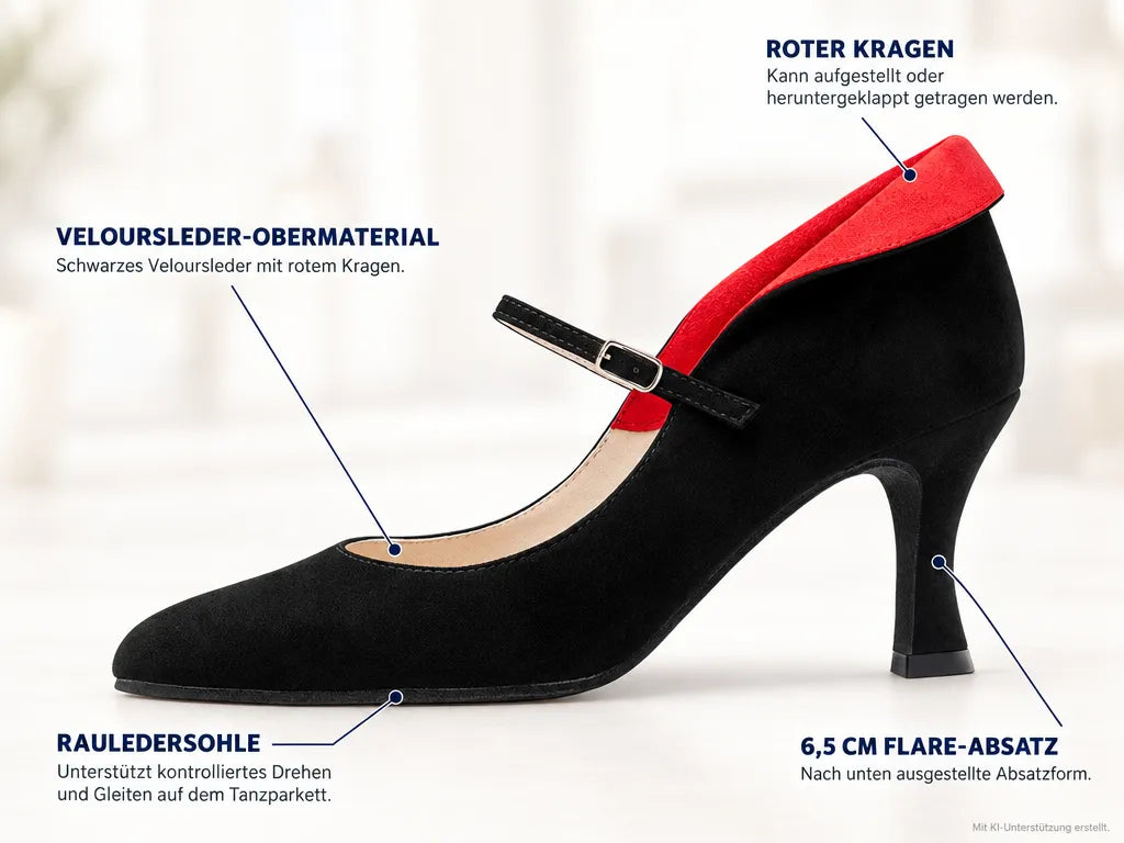 Werner Kern Damen Tanzschuhe Morgana 65 – Produktinfografik, mit KI-Unterstützung erstellt.