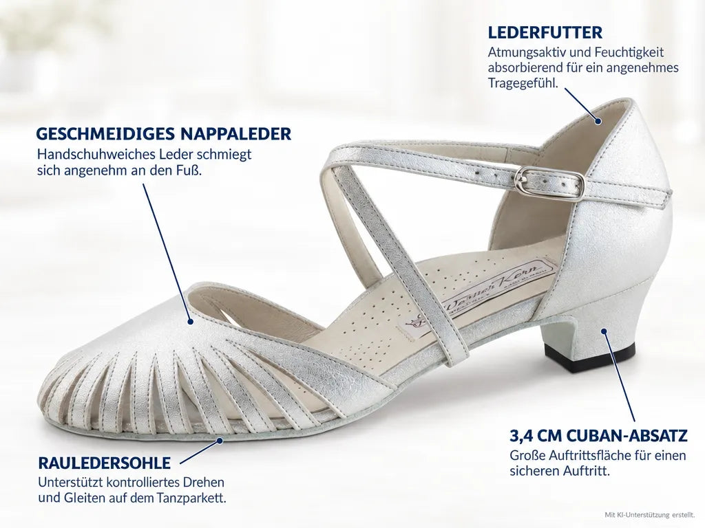 Werner Kern Damen Tanzschuhe Murielle 3,4 – Produktinfografik, mit KI-Unterstützung erstellt.