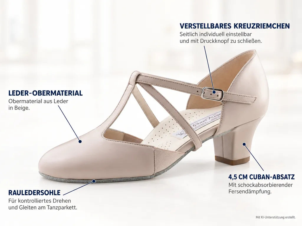 Werner Kern Damen Tanzschuhe Naia – Produktinfografik, mit KI-Unterstützung erstellt.