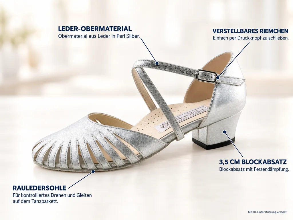 Werner Kern Damen Tanzschuhe Solveig – Produktinfografik, mit KI-Unterstützung erstellt.