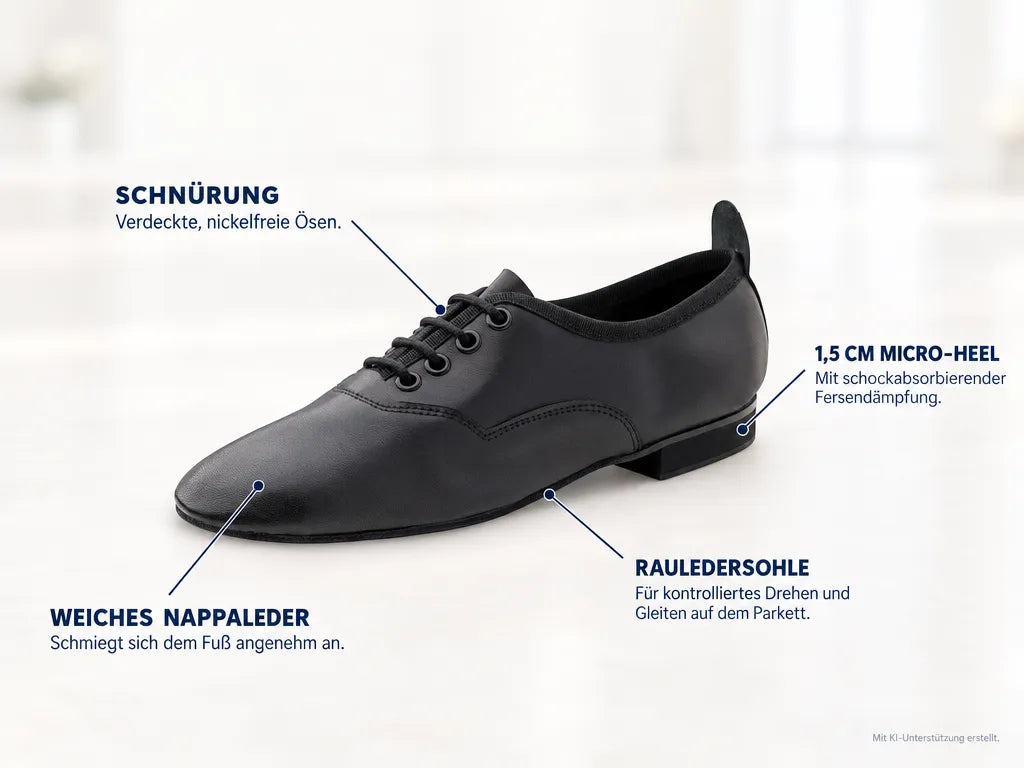Werner Kern Damen Trainer Tanzschuhe Fenja – Produktinfografik, mit KI-Unterstützung erstellt.