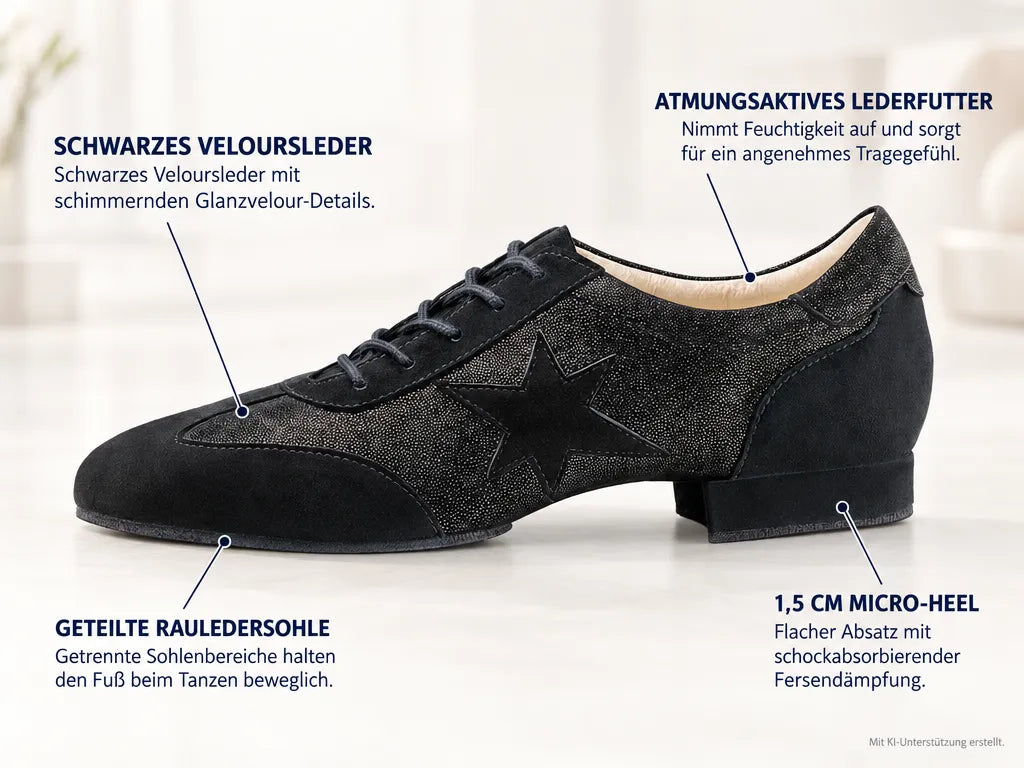 Werner Kern Damen Trainerschuhe Ariana 15 – Produktinfografik, mit KI-Unterstützung erstellt.
