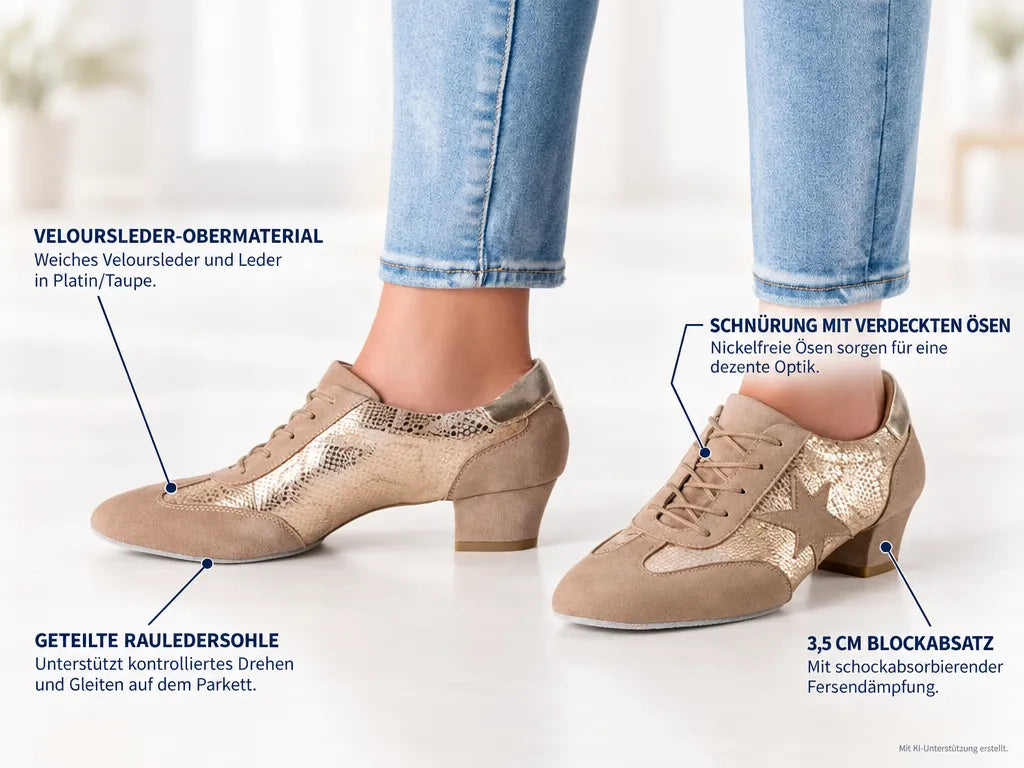 Werner Kern Damen Trainerschuhe Ariana 35 – Produktinfografik, mit KI-Unterstützung erstellt.
