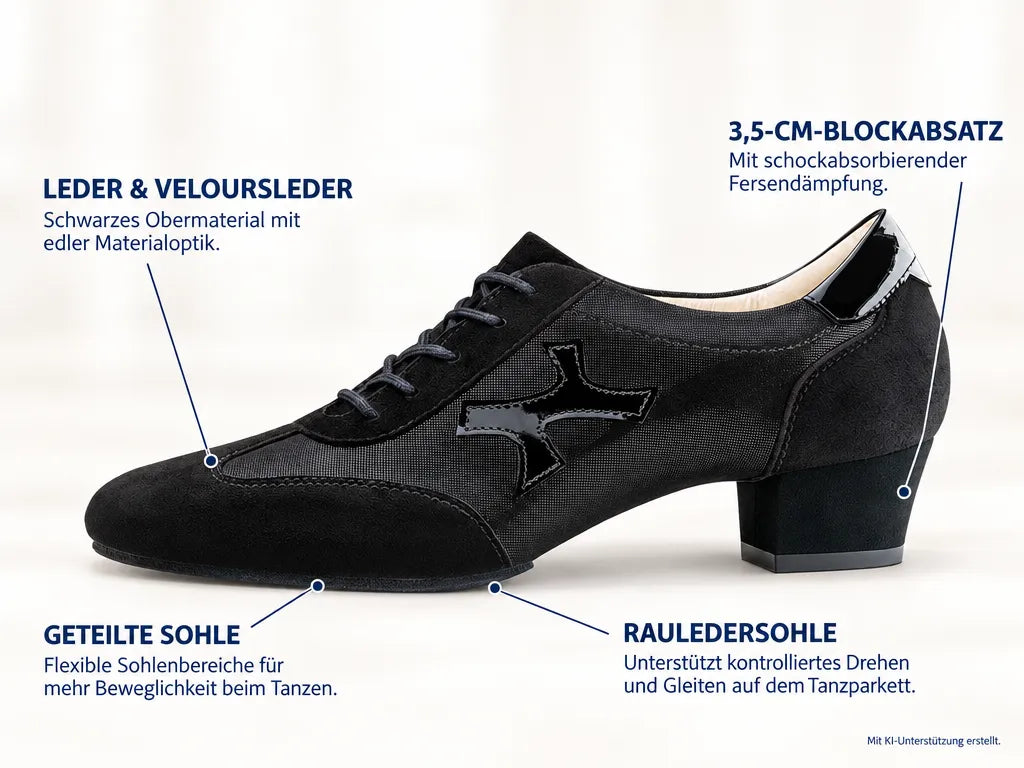 Werner Kern Damen Trainerschuhe Bruni 35 – Produktinfografik, mit KI-Unterstützung erstellt.