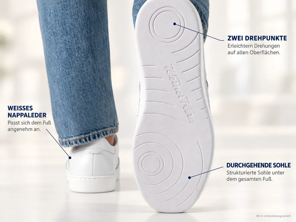 Werner Kern Herren Dance Sneakers Marsala – Produktinfografik, mit KI-Unterstützung erstellt.