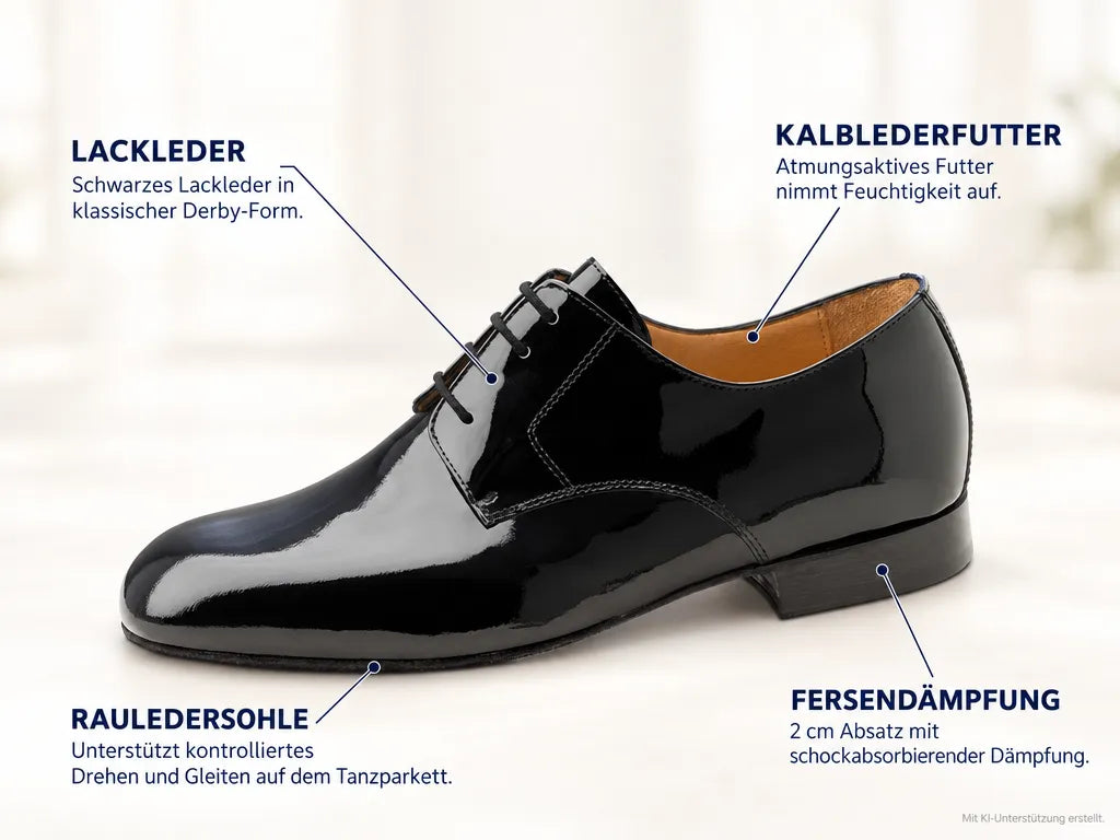 Werner Kern Herren Tanzschuhe 28040 Lecce – Produktinfografik, mit KI-Unterstützung erstellt.