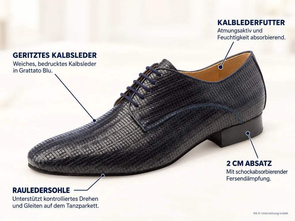Werner Kern Herren Tanzschuhe 28043 Ravenna – Produktinfografik, mit KI-Unterstützung erstellt.