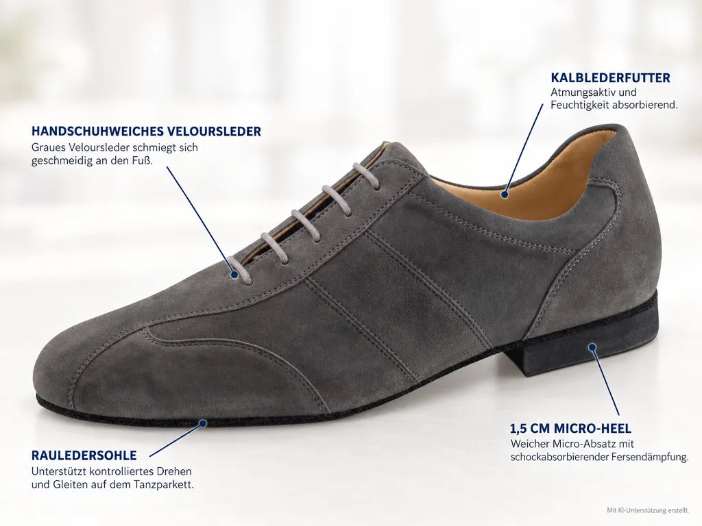 Werner Kern Herren Tanzschuhe 28045 Cuneo – Produktinfografik, mit KI-Unterstützung erstellt.