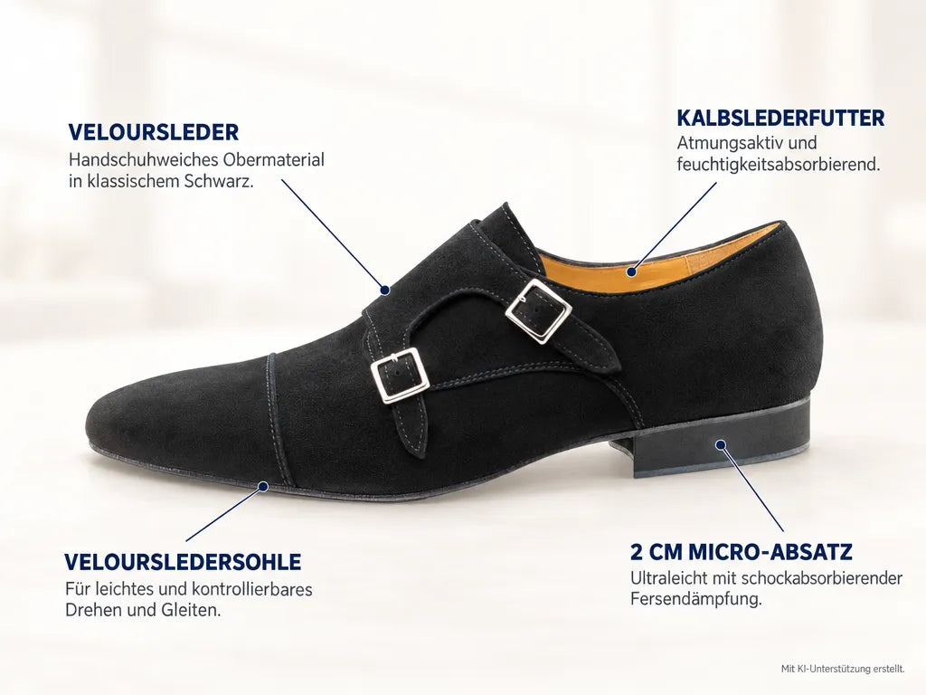 Werner Kern Herren Tanzschuhe Anzio – Produktinfografik, mit KI-Unterstützung erstellt.