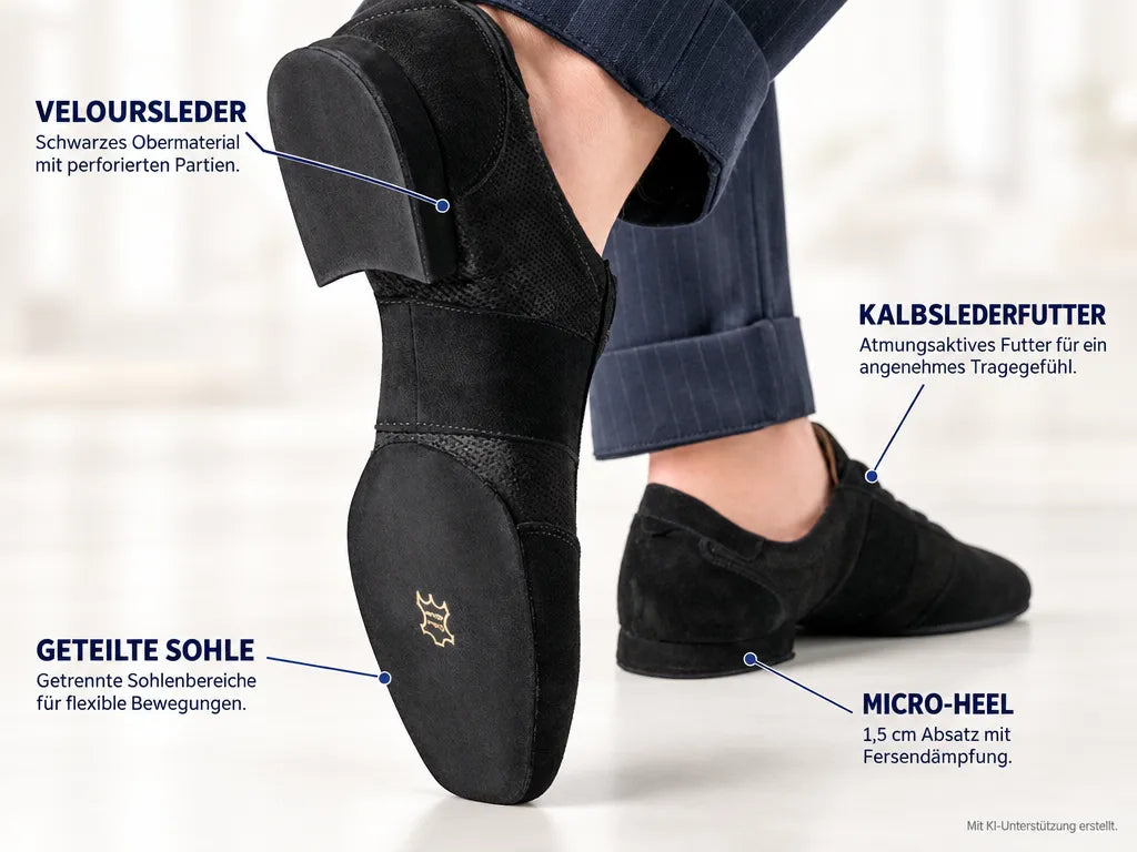 Werner Kern Herren Tanzschuhe Ragusa – Produktinfografik, mit KI-Unterstützung erstellt.