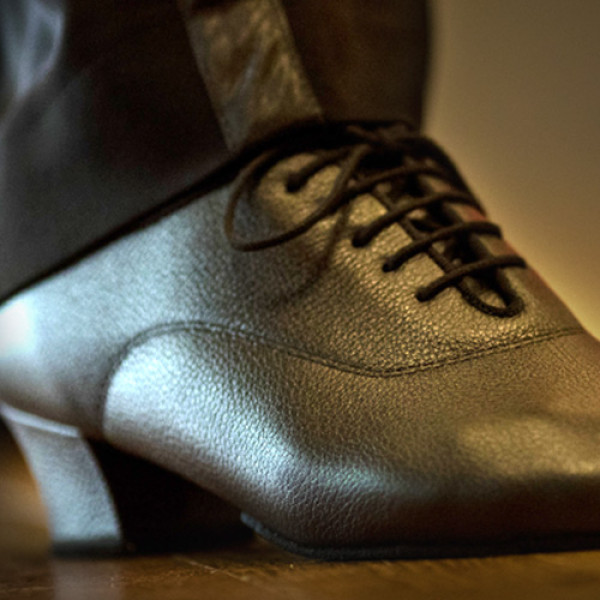 Scarpe Da Ballo Latino Americano Uomo - In Microfibra Con Suola Scamosciata