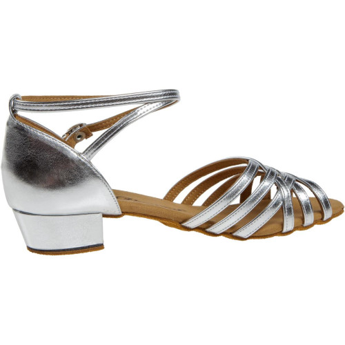 Diamant Mujeres Zapatos de Baile 008-035-013 - Plateado - 2,8 cm Bloque  - Größe: UK 6