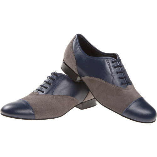 Diamant Hommes Chaussures de Danse 077-025-455 - Cuir/Suède Bleu/Gris - Large   - Größe: UK 8,5