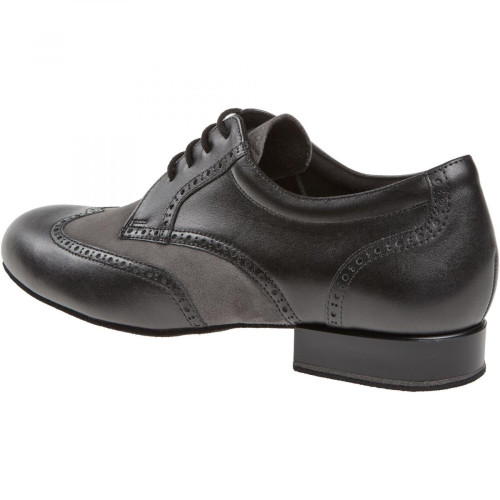 Diamant Hommes Chaussures de Danse 099-025-376 - Cuir Noir/Suède Gris - Large  [UK 7,5]