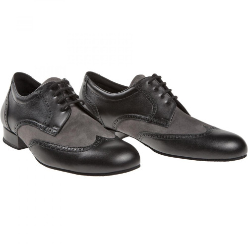 Diamant Hombres Zapatos de Baile 099-025-376 - Cuero Negro [Ancho] - 2 cm