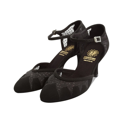 Supadance Donne Scarpe da Ballo 1040 - Nubuck Nero - 2.5" Flare - Misura: UK 5,5