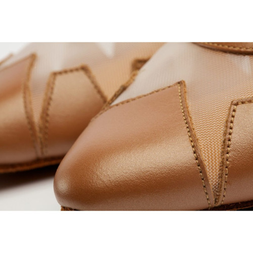 Supadance Mujeres Zapatos de Baile 1040 - Cuero/Mesh Karamell - 2.5" Flare - Talla: UK 6,5