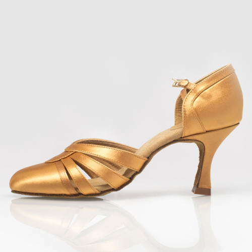 Ray Rose Women´s dance shoes 104 Nevada - Flesh Satin - Medium Flare - Size: UK 4