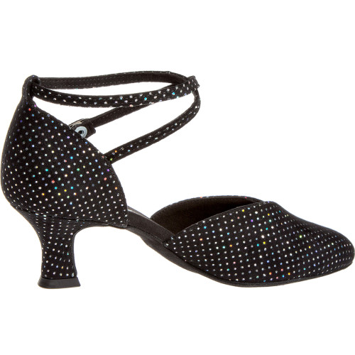 Diamant Damen Tanzschuhe 105-068-155 - Samt Schwarz/Multicolor  - Größe: UK 5