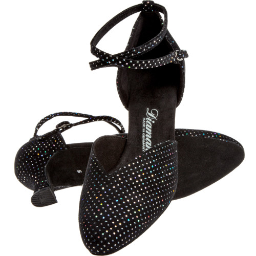 Diamant Mujeres Zapatos de Baile 105-068-155 - Terciopelo Negro/Multicolor [UK 6]