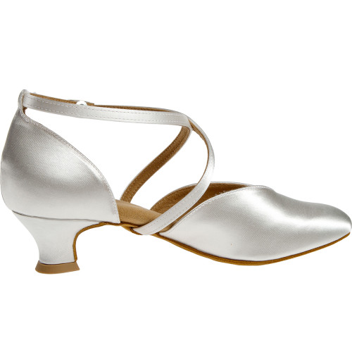 Diamant Women´s dance shoes 107-013-092 - White Satin - 4,2 cm