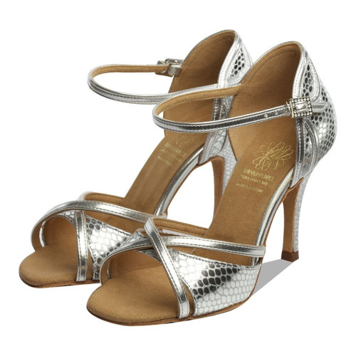 Supadance Damen Tanzschuhe 1073 - Silber geprägt - Weit - 3" Stiletto [UK 5]