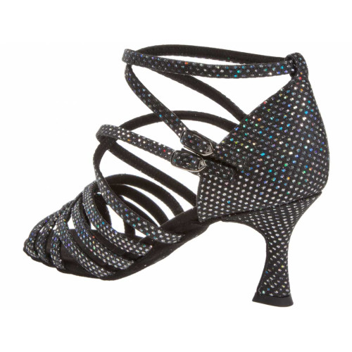 Diamant Femmes Chaussures de Danse 108-087-183 - Noir/Argent - 6,5 cm Flare  - Größe: UK 6,5