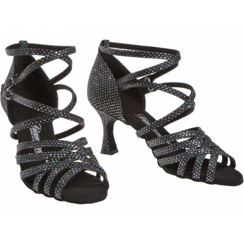 Diamant Damen Tanzschuhe 108-087-183 - Schwarz/Silber - 6,5 cm