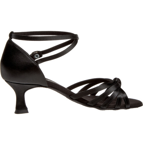 Diamant Femmes Chaussures de Danse 109-077-091 - Satin Noir - 5 cm Flare  - Größe: UK 4