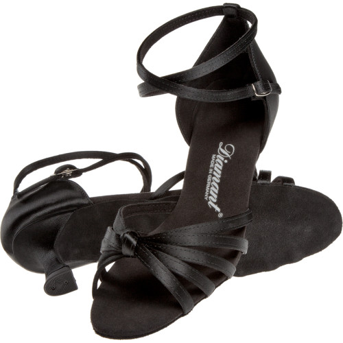 Diamant Mujeres Zapatos de Baile 109-077-091 - Satén Negro - 5 cm Flare [UK 4]