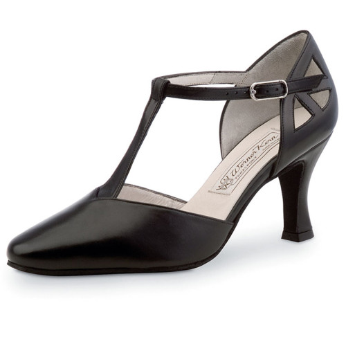 Werner Kern Damen Tanzschuhe Andrea - Leder Schwarz - 6,5 cm [UK 4,5]