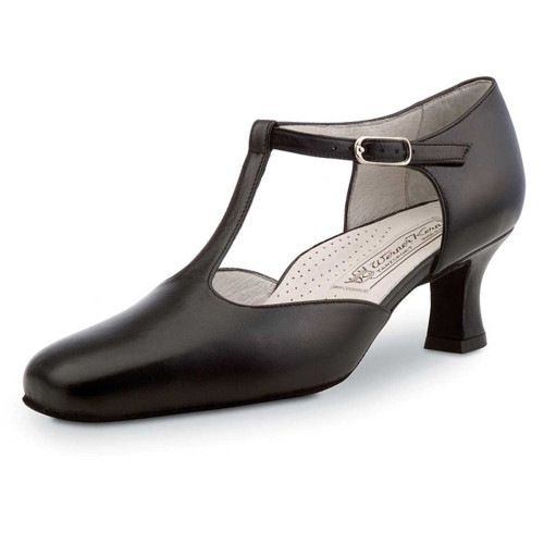 Werner Kern Damen Tanzschuhe Celine - Leder Schwarz - 5,5 cm  - Größe: UK 5,5