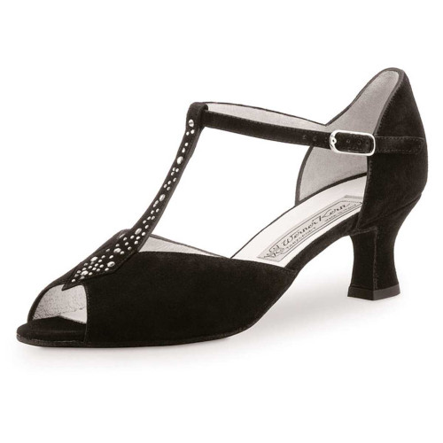 Werner Kern Mulheres Sapatos de Dança Claudia - Camurça Preto - 5,5 cm  - Größe: UK 6,5