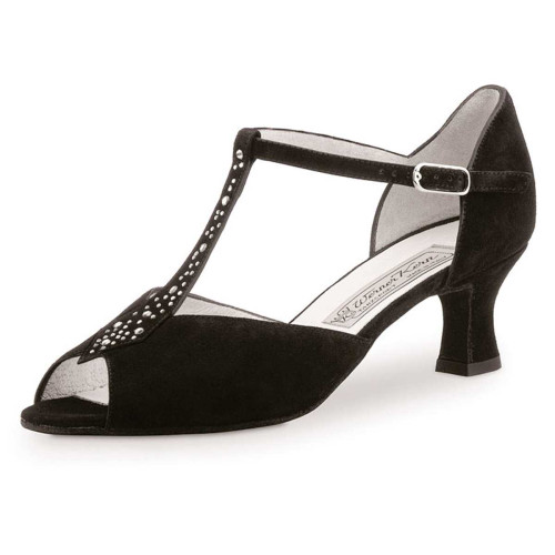 Werner Kern Dames Dansschoenen Claudia - Suede Zwart - 5,5 cm [UK 6,5]