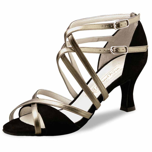 Werner Kern Mulheres Sapatos de Dança Eva - Camurça Preto/Chevro Antigo - 6,5 cm  - Größe: UK 5