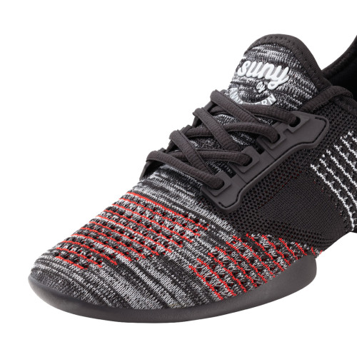 Anna Kern Ladies Dance Sneakers 115 Pureflex - Red/Gray - Sneaker Sole  - Größe: UK 6,5