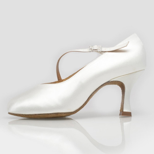 Ray Rose - Women´s dance shoes 116 - White Satin - Medium - 2,5" Flare  - Größe: UK 6,5