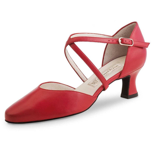 Werner Kern Femmes Chaussures de Danse Patty - Cuir Rouge - 5,5 cm  - Größe: UK 4