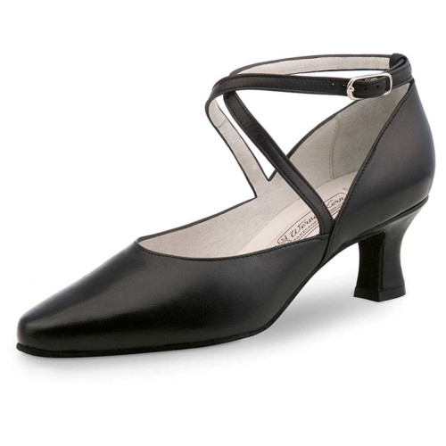 Werner Kern Damen Tanzschuhe Shirley - Leder Schwarz - 5,5 cm  - Größe: UK 4,5