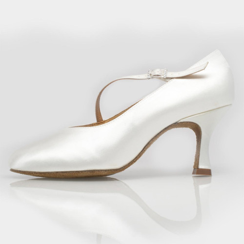 Ray Rose Mulheres Sapatos de dança 119 - Cetim Branco Flare - Tamanho: UK 7